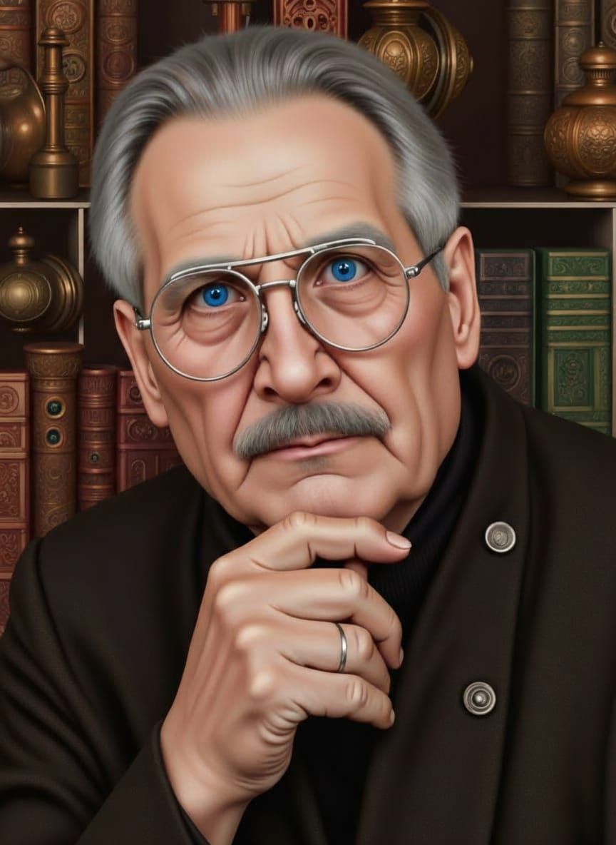 Steampunk Scholar with Ancient Manuscript