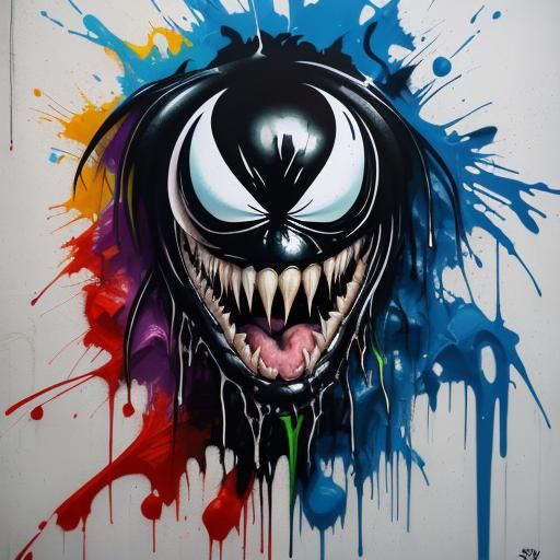Venom Graffiti Art in Splash Art Style