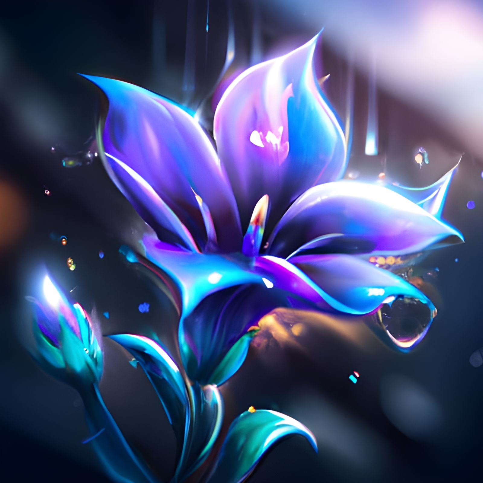 Glowing Fantasy Flower Digital Art in 8K