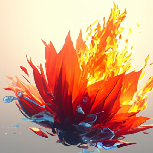 Hyperdetailed Red Fire Flower Concept Art