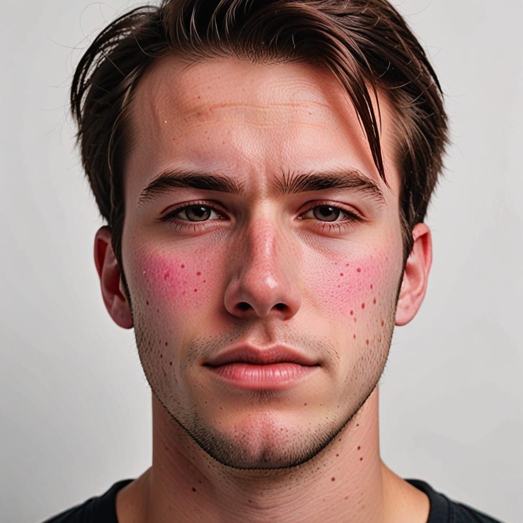 Acne Button on Cheek in Realistic Portrait