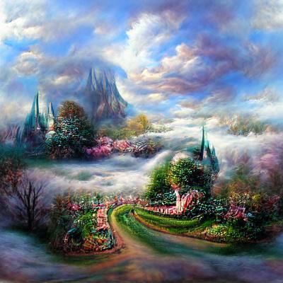 Ethereal Alice in Wonderland Landscape