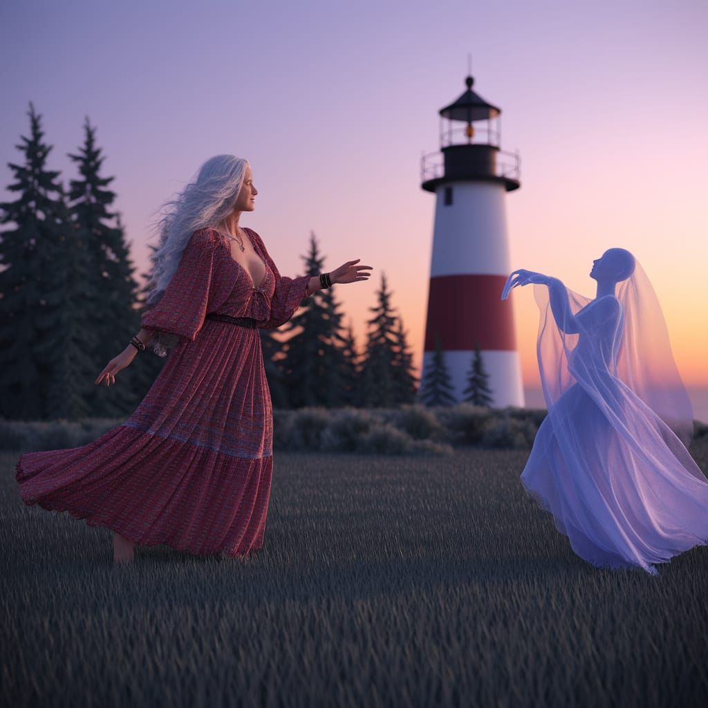 Enjoying the haunted lighthouse