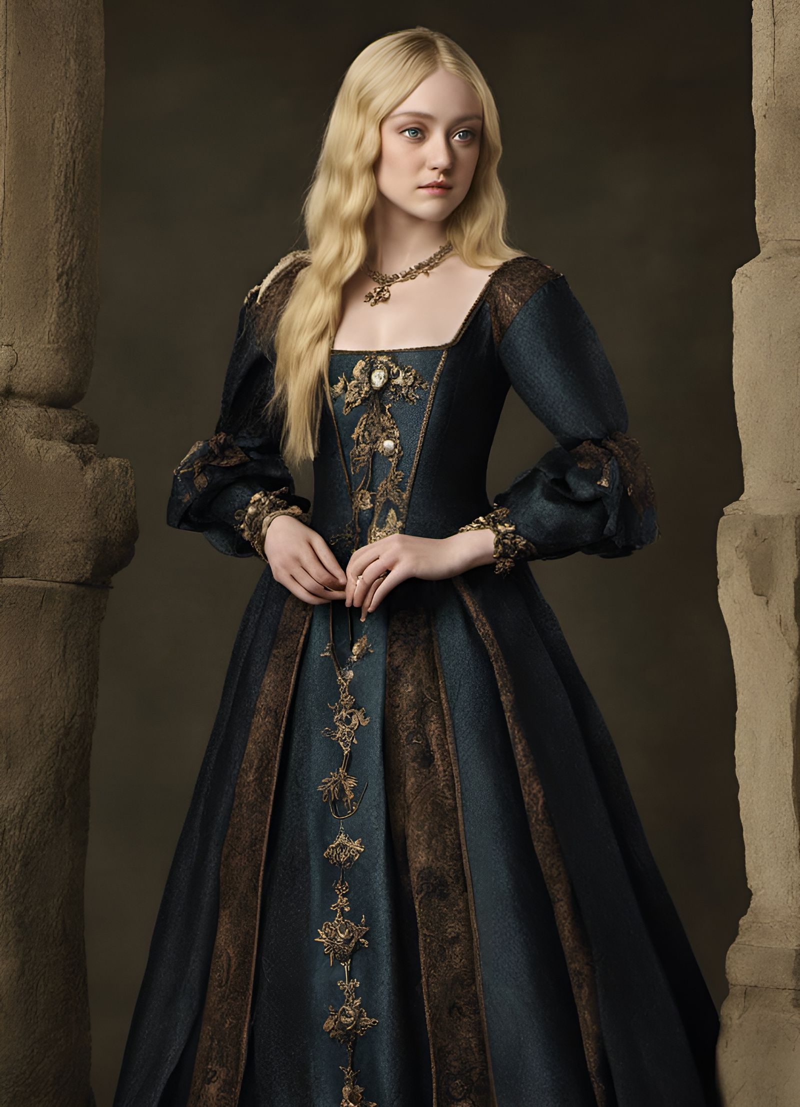 Dakota Fanning in Medieval Dress: Full Portrait