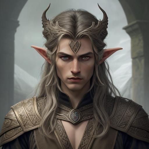 Ayleid Male Portrait in Art Deco Style