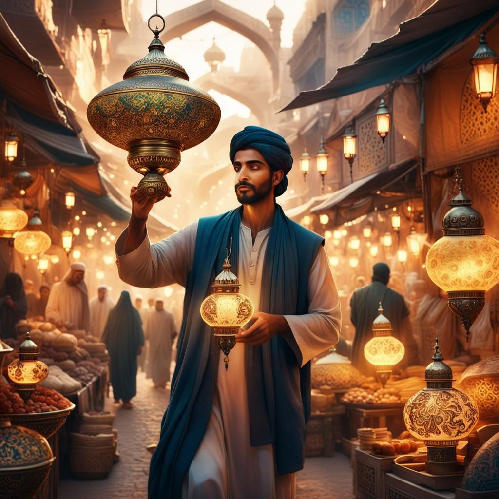 Magical Lamp in Middle Eastern Market