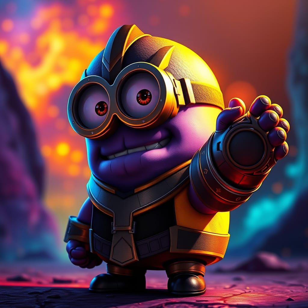 Chiaroscuro Minion in Infinity Gauntlet, Vibrant Fantasy Rea...