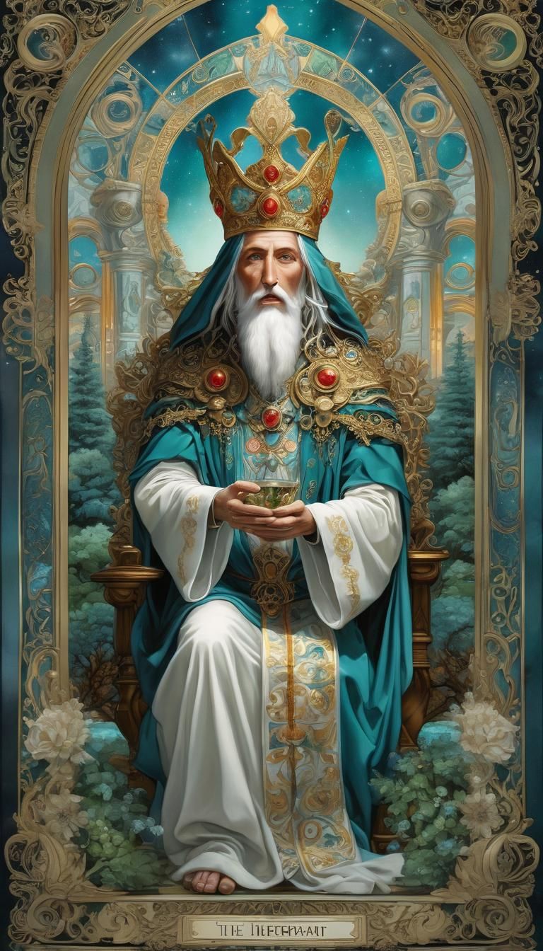 The Hierophant: Retrofuturistic Tarot Card Portrait