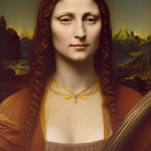 Mona Lisa Portrait in Pre-Raphaelite Style
