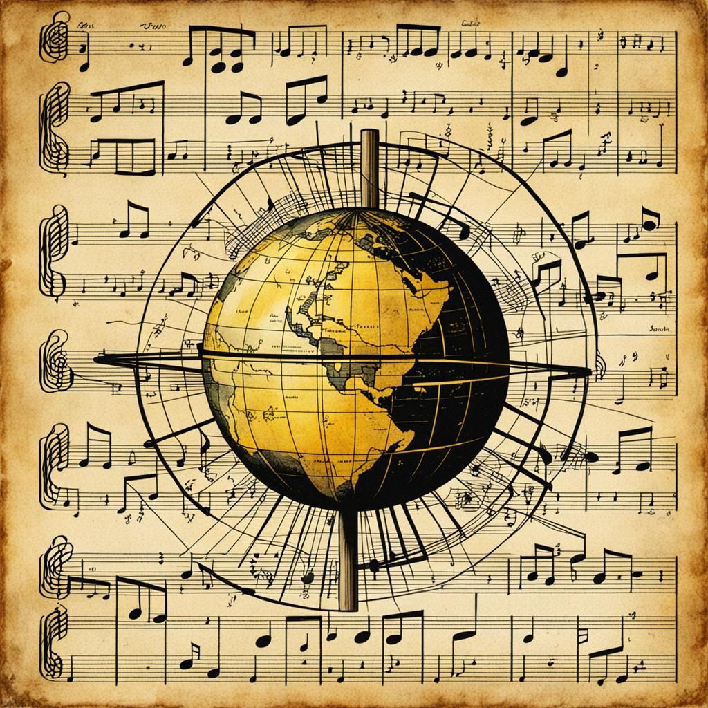 Body's Connection to Earth on Vintage Sheet Music