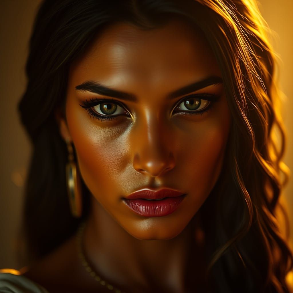 Elegant Ancient Egyptian Goddess in Cinematic Film Style