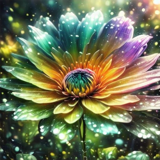 Dreamlike Floral Forest in Surreal Oil Painting