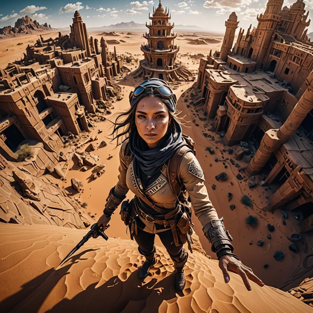 Desert Selfie with Fremen Warriors in Matte Painting