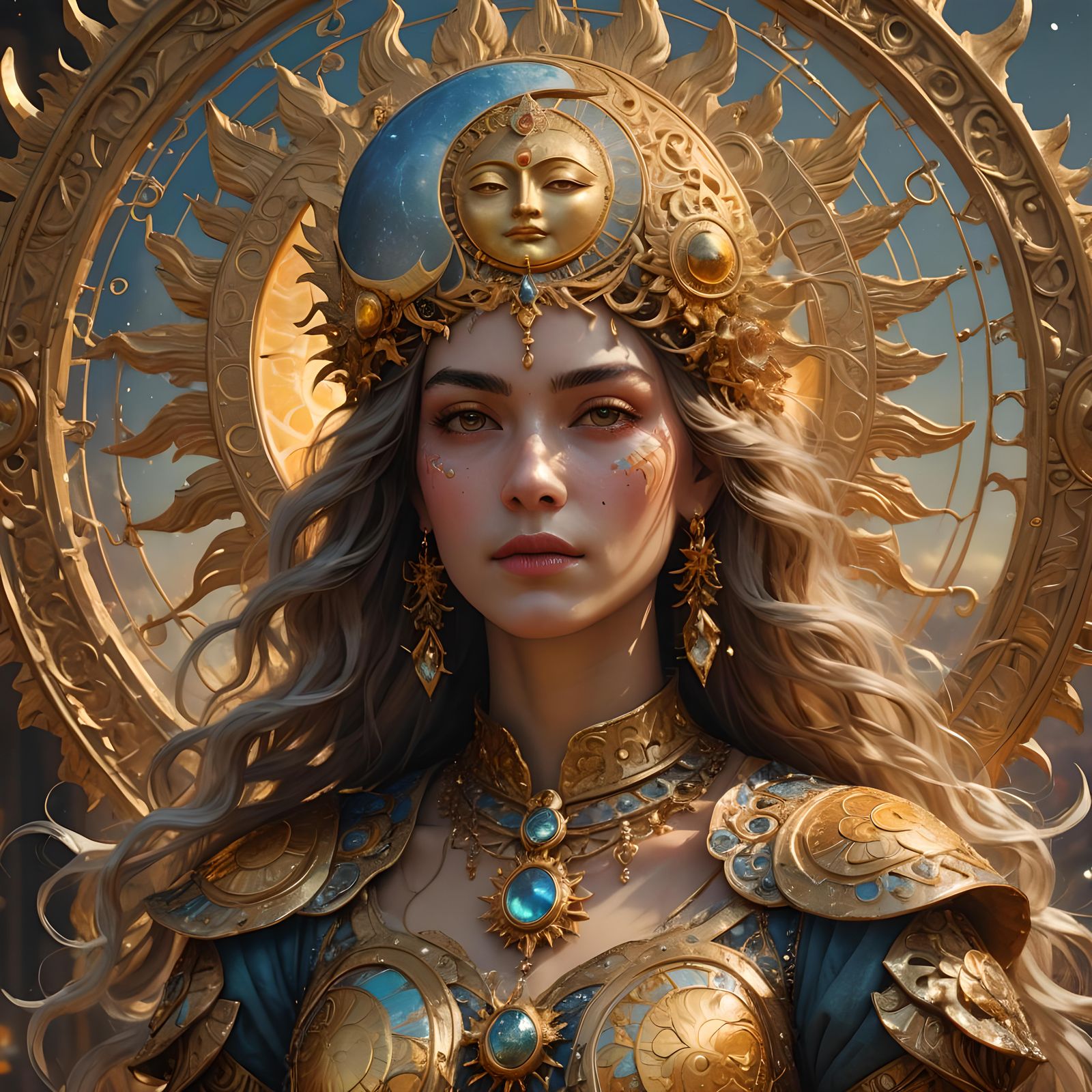 Fantastical Sun and Moon Matte Painting