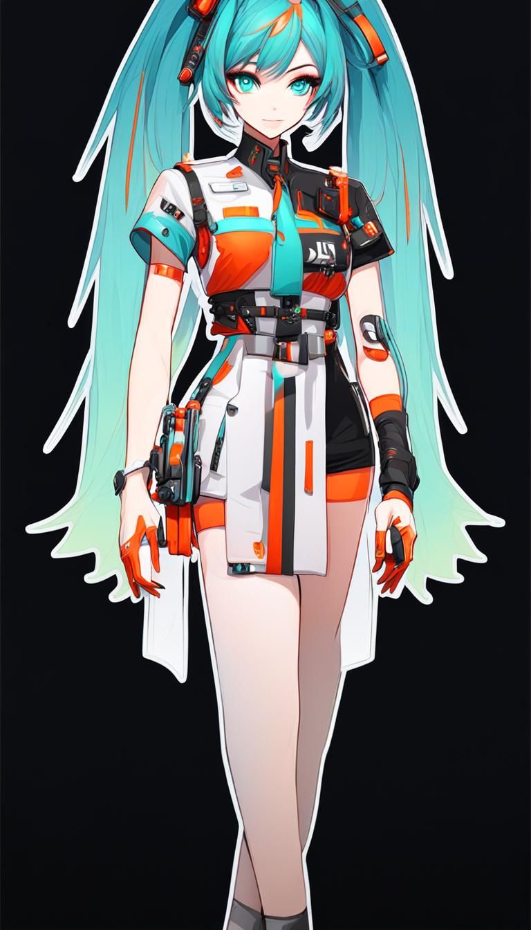 Anime Miku Character in Cute Style