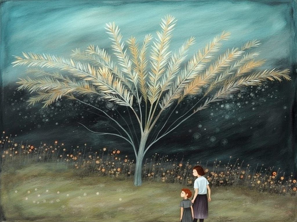 Dreamlike Night to Dawn Transition in Lyrical Abstraction