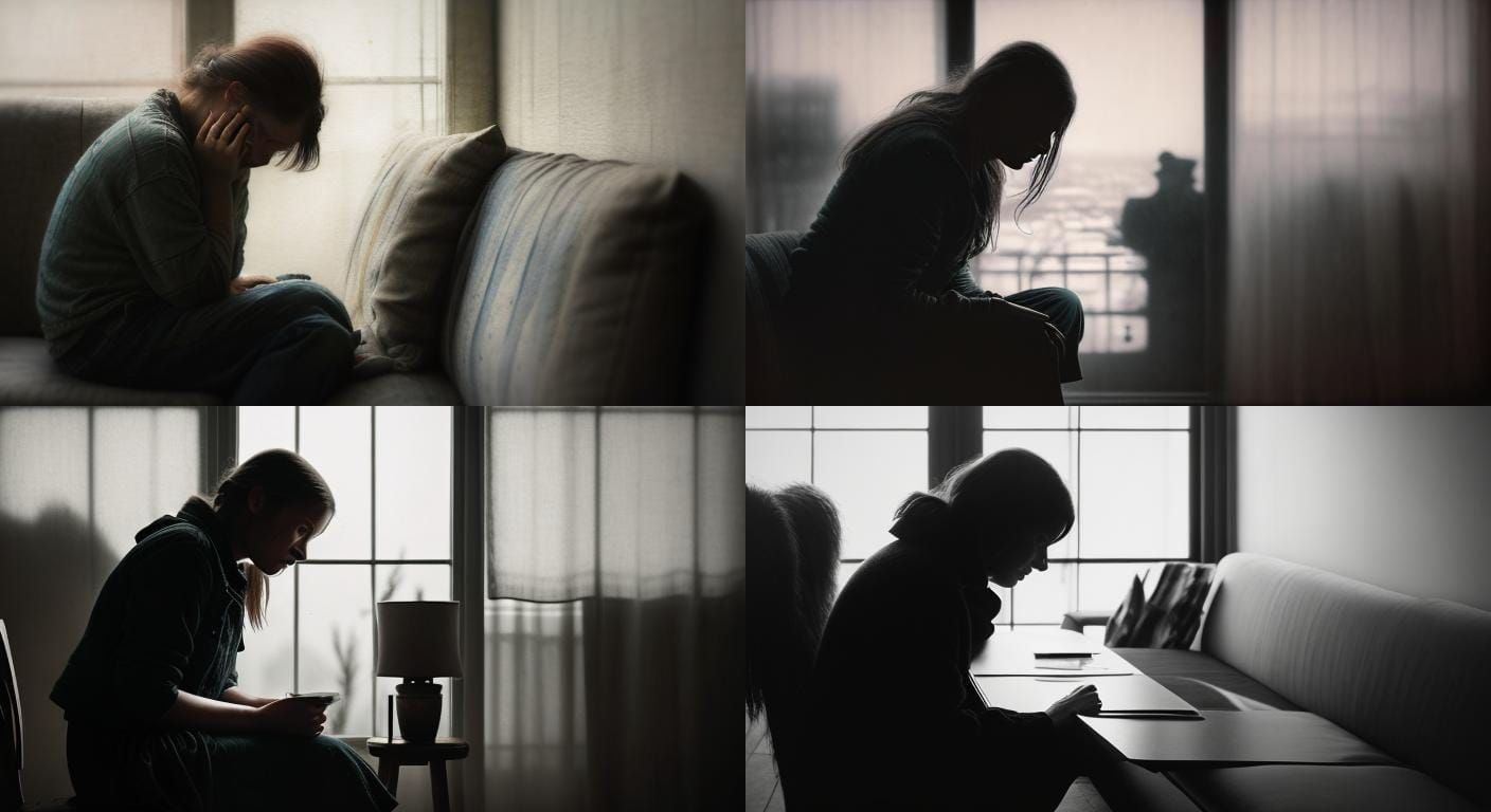 Depressed Mother Illustration