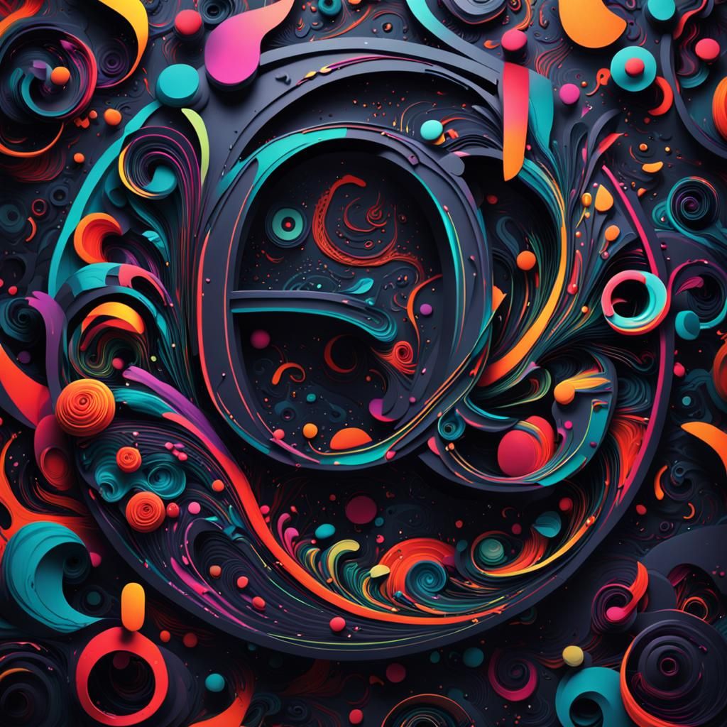 Futuristic Letter O in Vibrant Matte Painting