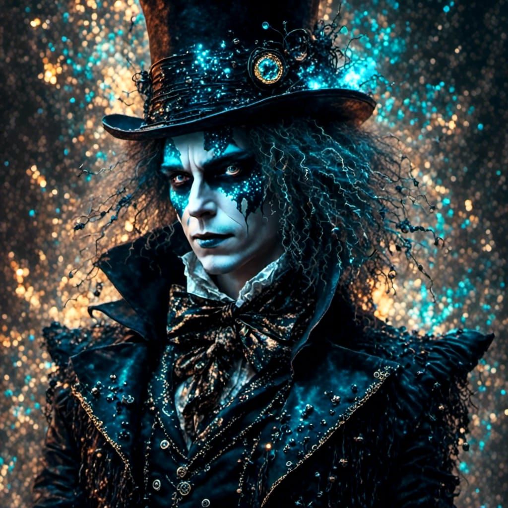 Creepy Cute Mad Hatter in Bioluminescent Wonderland
