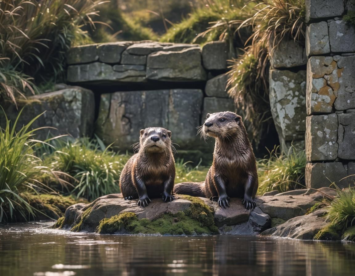Otter at the Entrance to an Epic Castle