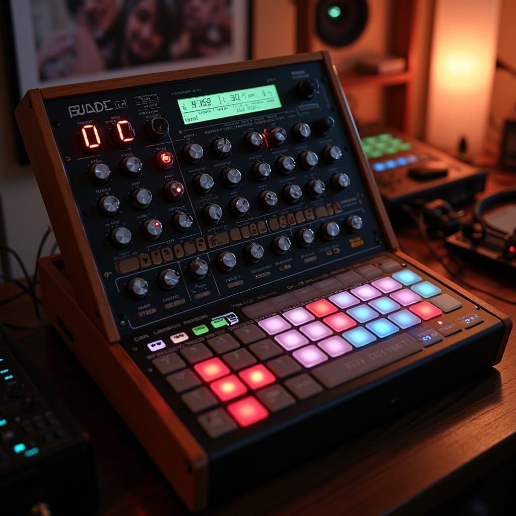 Vintage Electronic Drum Machine in Rhythm