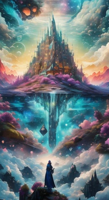 <lora:Flying heaven v2:1.0> Digital art, wallpaper, architec...