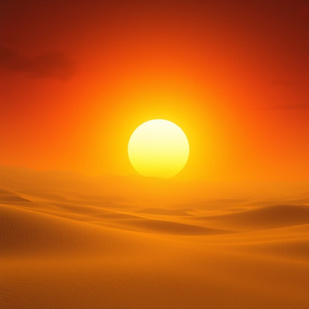 Surreal Desert Sunrise in Vibrant Colors