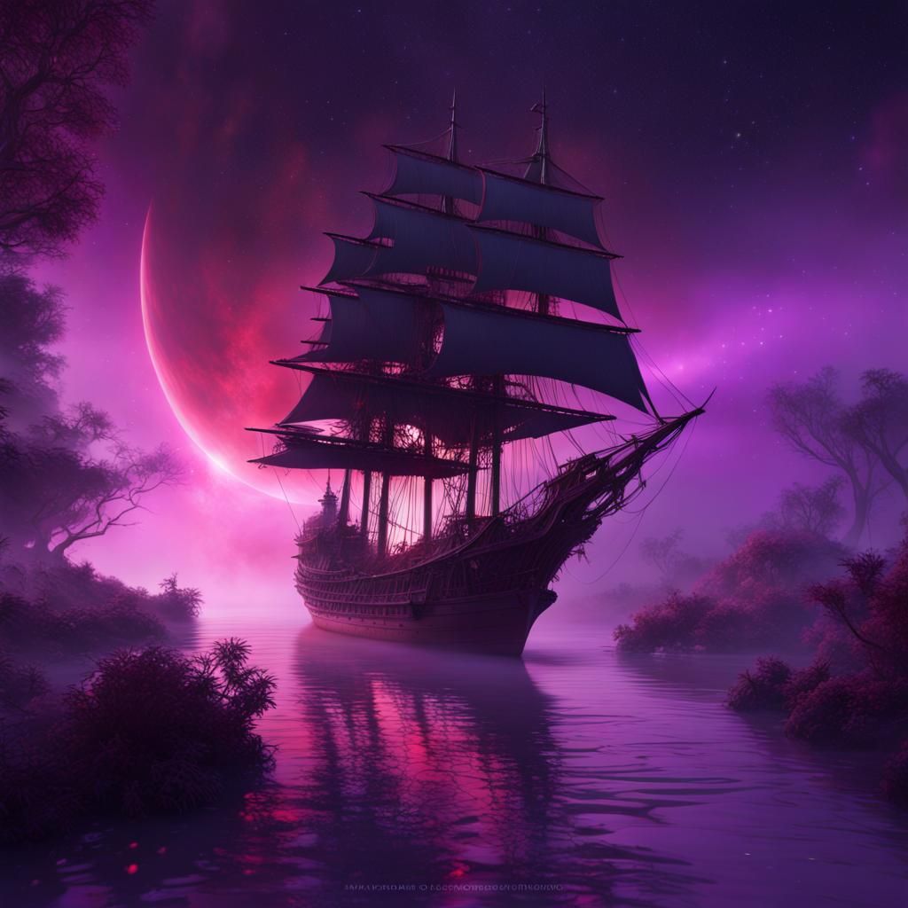 Astronaut on Bamboo Ship Amidst Atmospheric Rivers