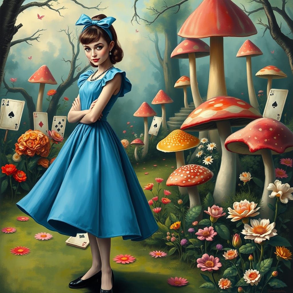 Audrey Hepburn in Whimsical Wonderland