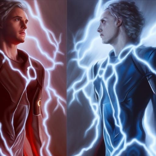 Pietro Maximoff looking at himself on the badside