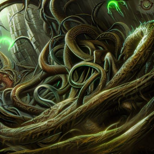 Hermaeus Mora: Tentacled Horror in Dark Fantasy Art