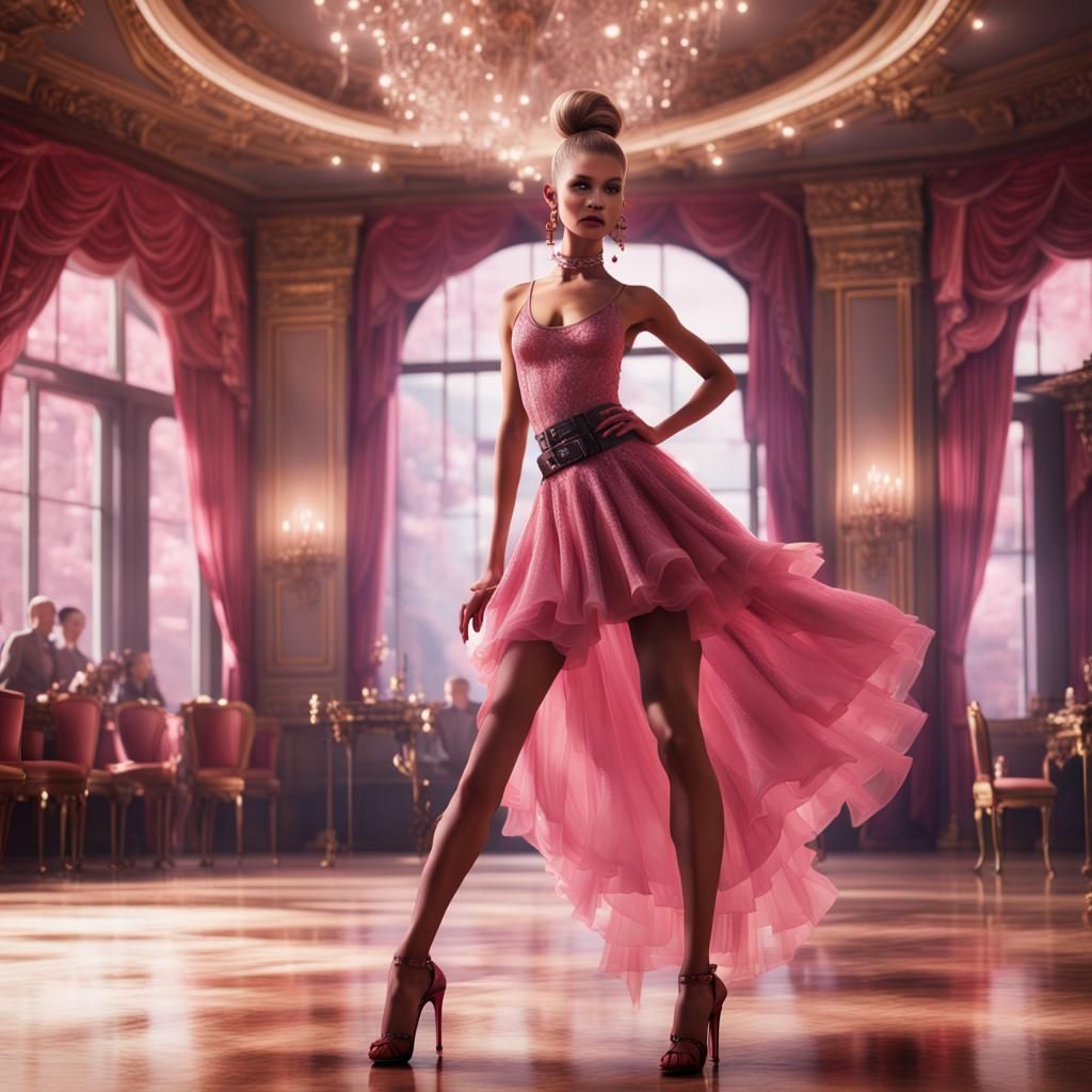 Ballroom Dancer with Sophisticated Makeup in Detailed Matte ...