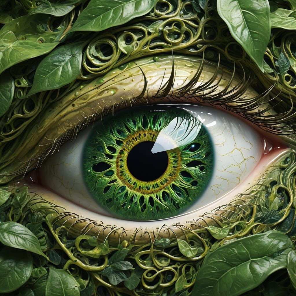 Surreal Nature Eye in Cyberpunk Aesthetic