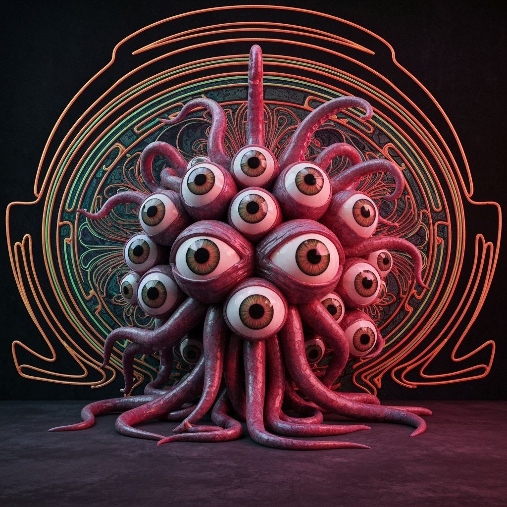 Surreal Tentacle Mass in Art Nouveau Style