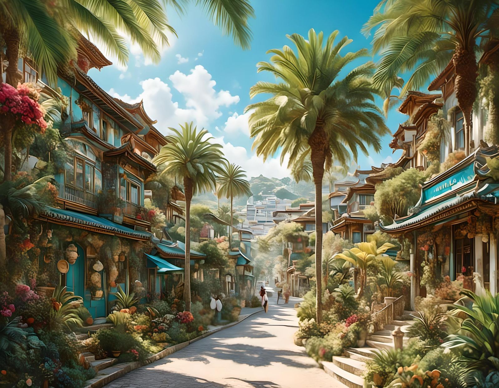 Dreamy Okinawa Cityscape with Modern Architecture