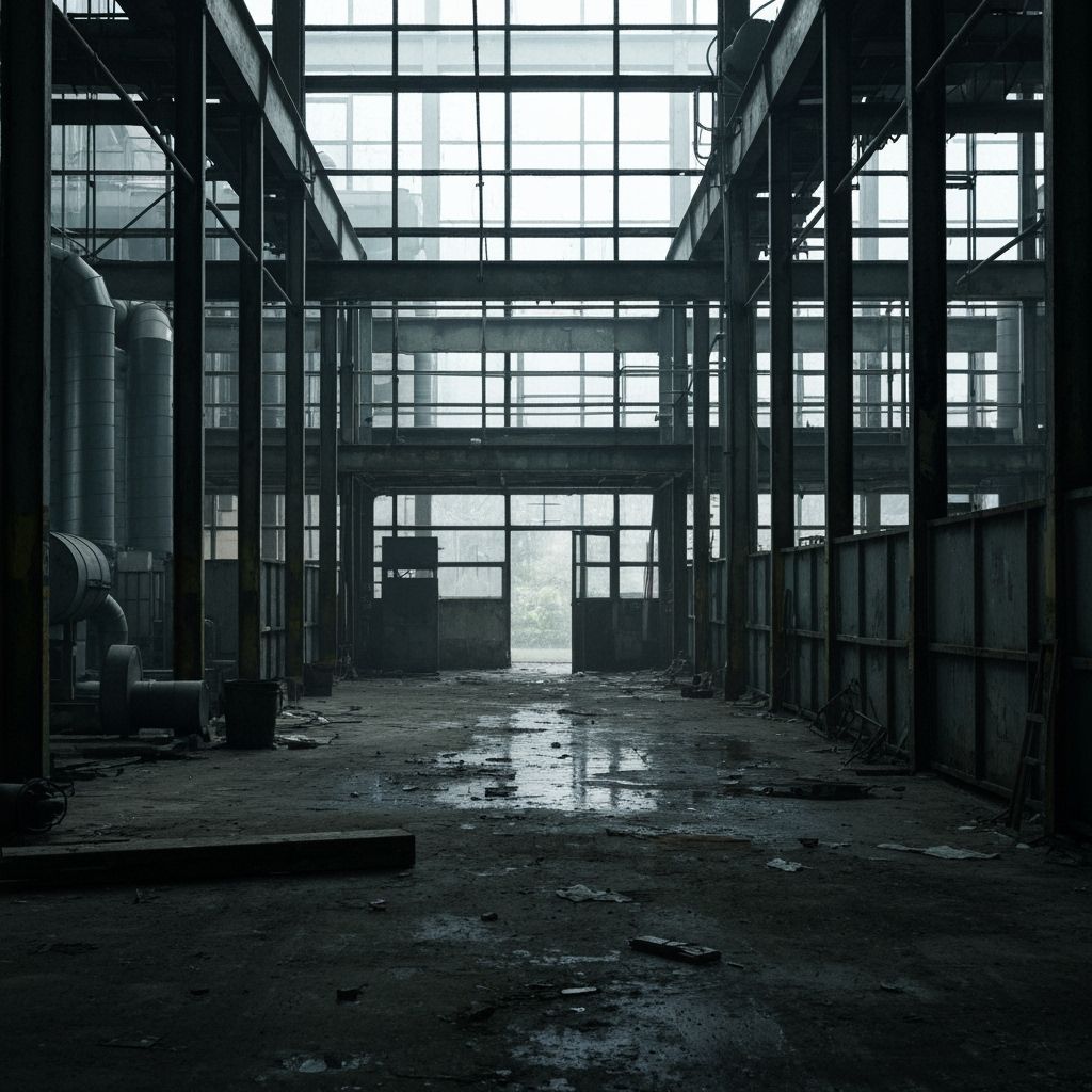 Abandoned Sweatshop in the Style of Simon Stålenhag