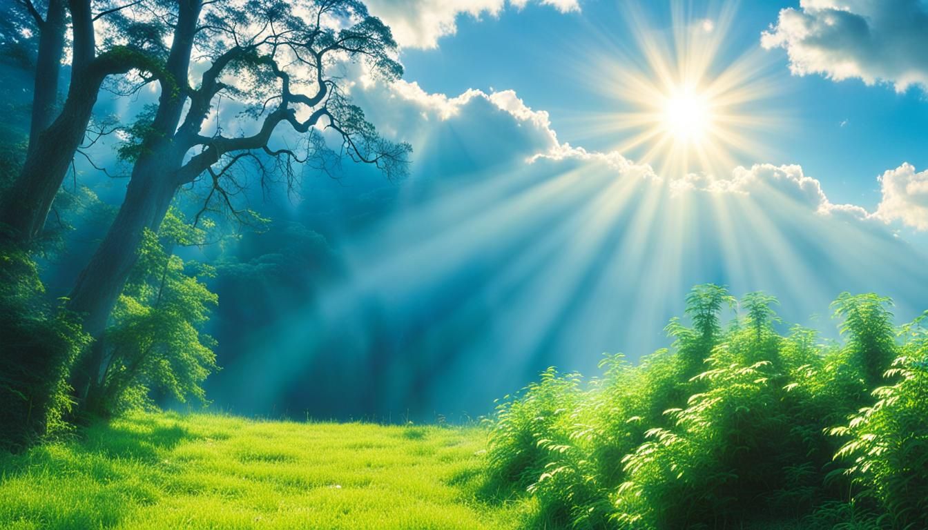 Scenic Rural Landscape with Divine Sunshine