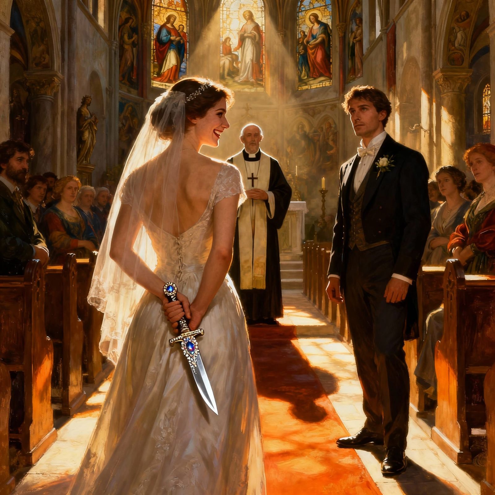 Bride with Hidden Knife Walks Down Aisle