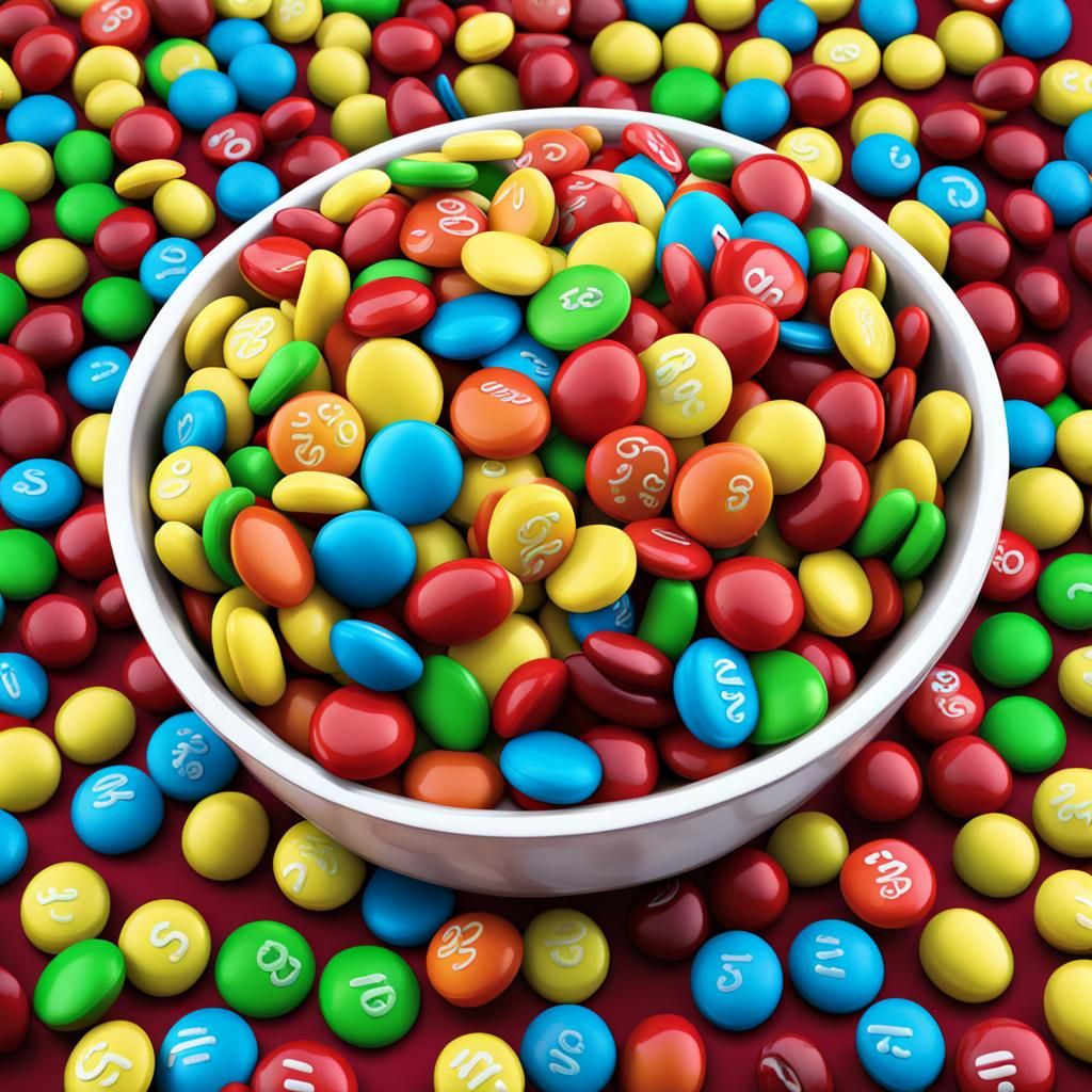Giant M&M Bowl in Hyperrealistic Candy Art