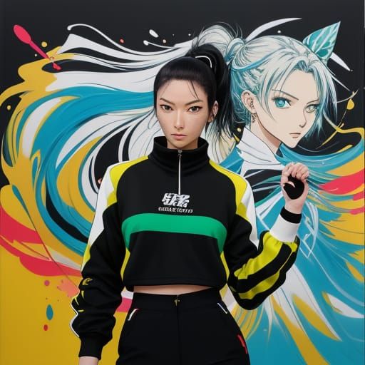 Confident Anime-Inspired Fencer Wins Gold in a Modern Gym