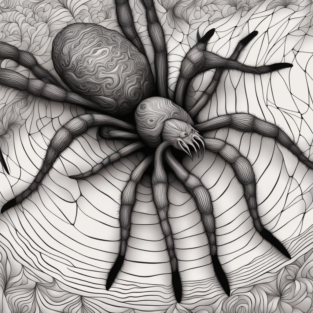 Tarantulas Captive Woman: Abstract Vector Fractal Art