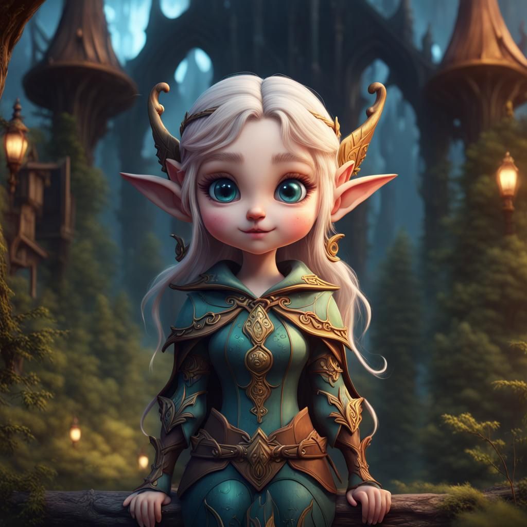 Fantasy Elf: Detailed Matte Painting in 8k
