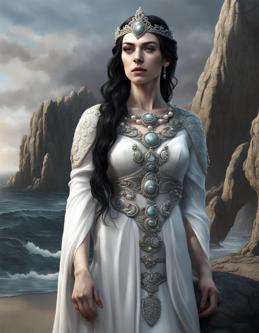 Byzantine Queen Miriel of Numenor: Hyperrealistic Portrait
