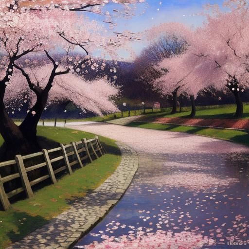 Mice and Cherry Blossoms: Dreamlike Composition