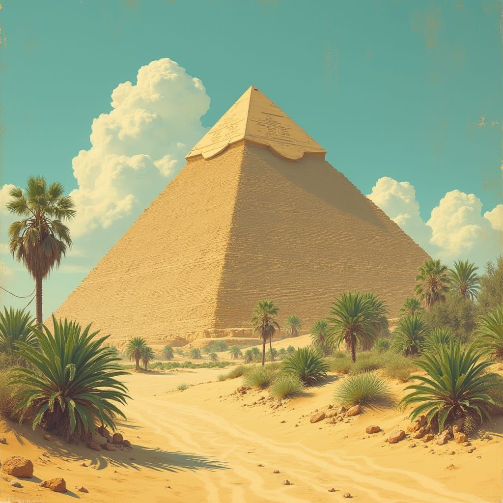 Egyptian Pyramids in Impressionistic Sci-Fi Style