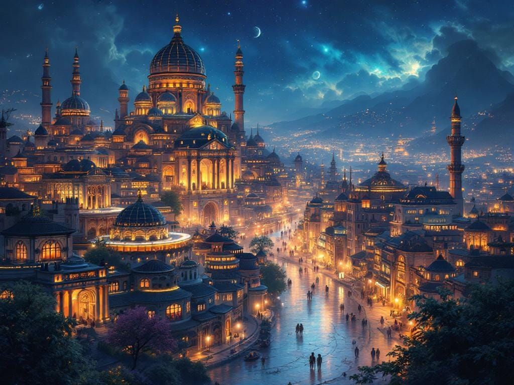 Spectacular Fantasy City of Ancient Lights