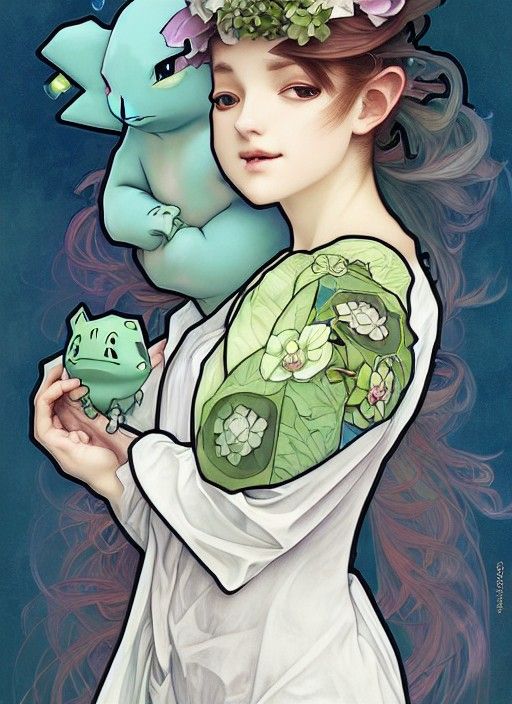 Bulbasaur in Art Nouveau Style Streetwear