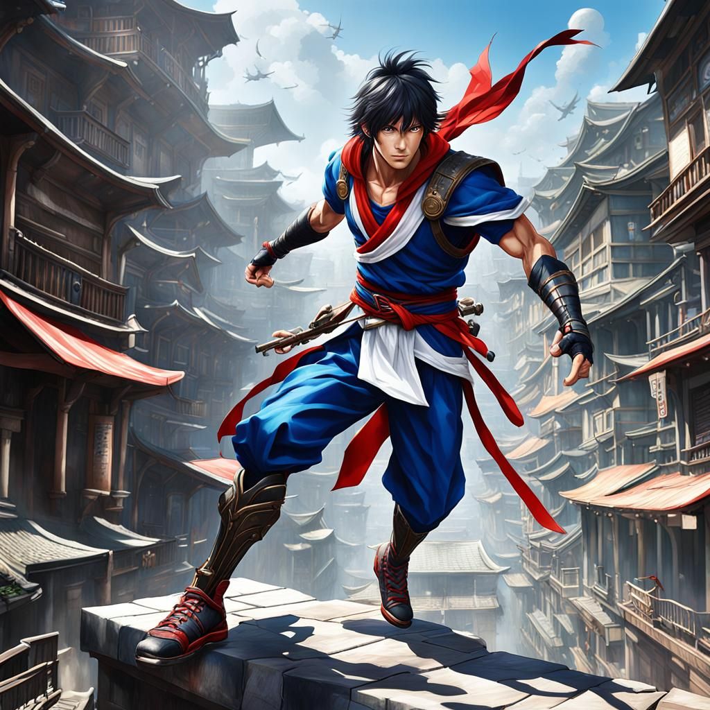 Strider Hiryu and Ezio Fusion: Anime Key Visual