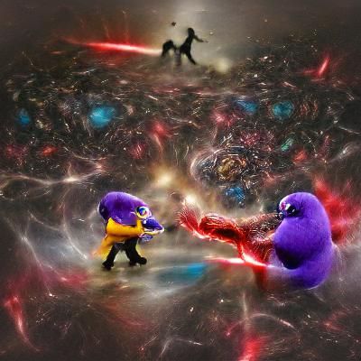 Abstract Cosmic Battle at the End of Time