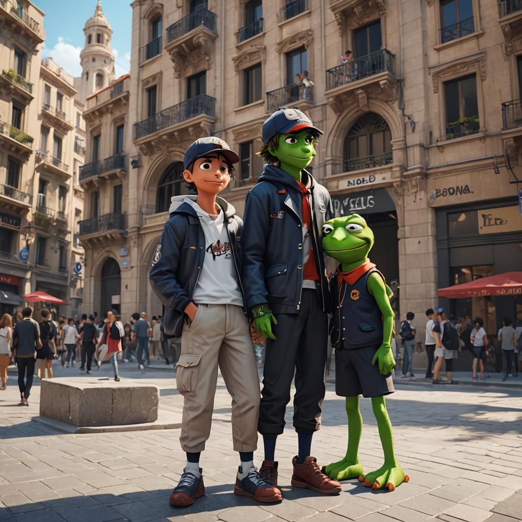 Pepe Visits Barcelona: 3D Anime Art